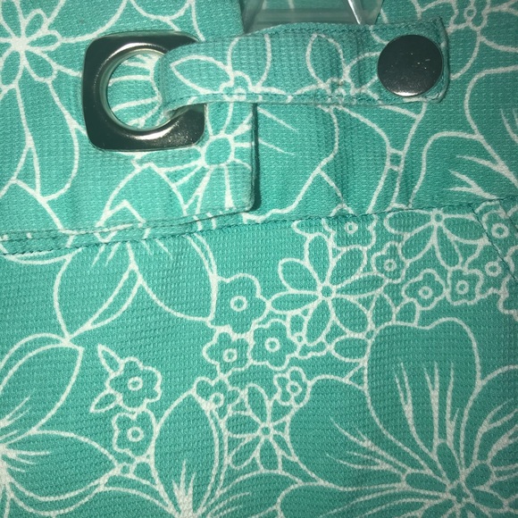 Versailles crop pants blue/green size 8 - Picture 4 of 5